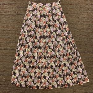 Vintage Black Floral Laura Ashley Skirt for Fall